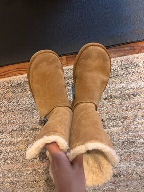 Cozy Women's Chestnut Suede Shearling Boots